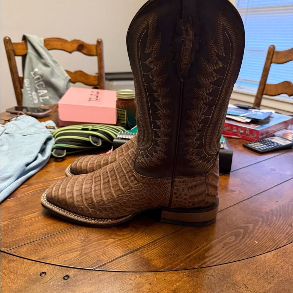 Caiman croc belly ariat boots 10.5 EE - Picture 4 of 5